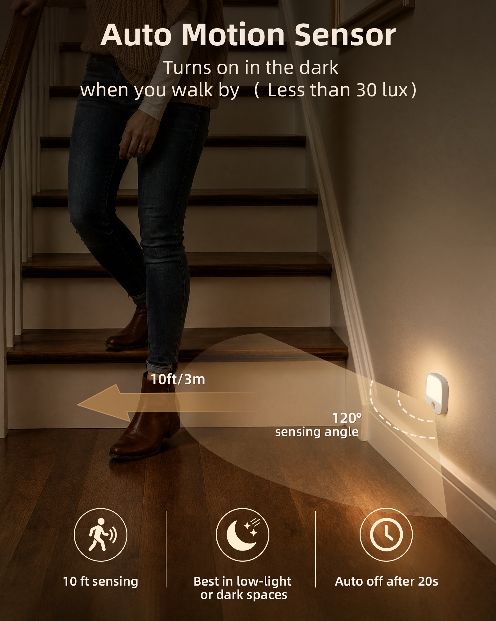 EZVALO Rechargeable Motion Sensor Night Lights, 4 Pack Magnetic Stick-On LED Lights, 3 Color Temperatures, 10%-100% Dimming & Memory, 1000mAh Light for Closet, Bedroom, Hallway, Stairs, Bathroom