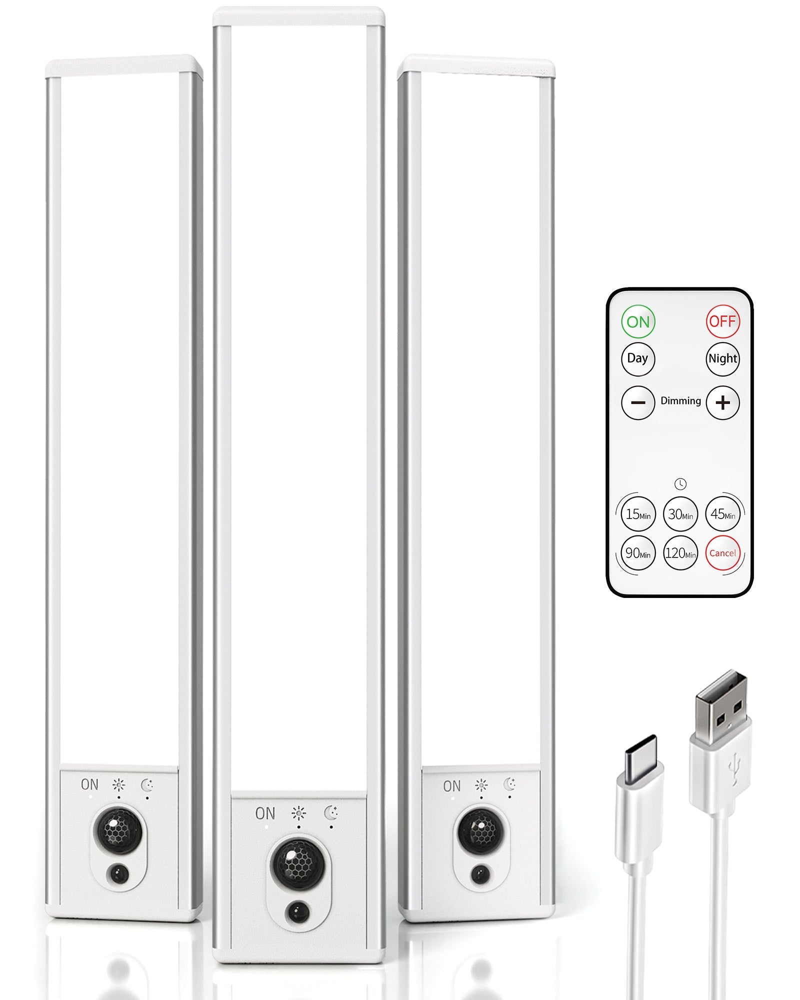 EZVALO 5 - Pack Under Cabinet Lighting, 2400mAh Motion Sensor Light, LED Closet Lights Wireless, 6500K Dimmable, Timer, Magnetic, with Remote Control for Kitchen, Closet, Stair - EZVALO