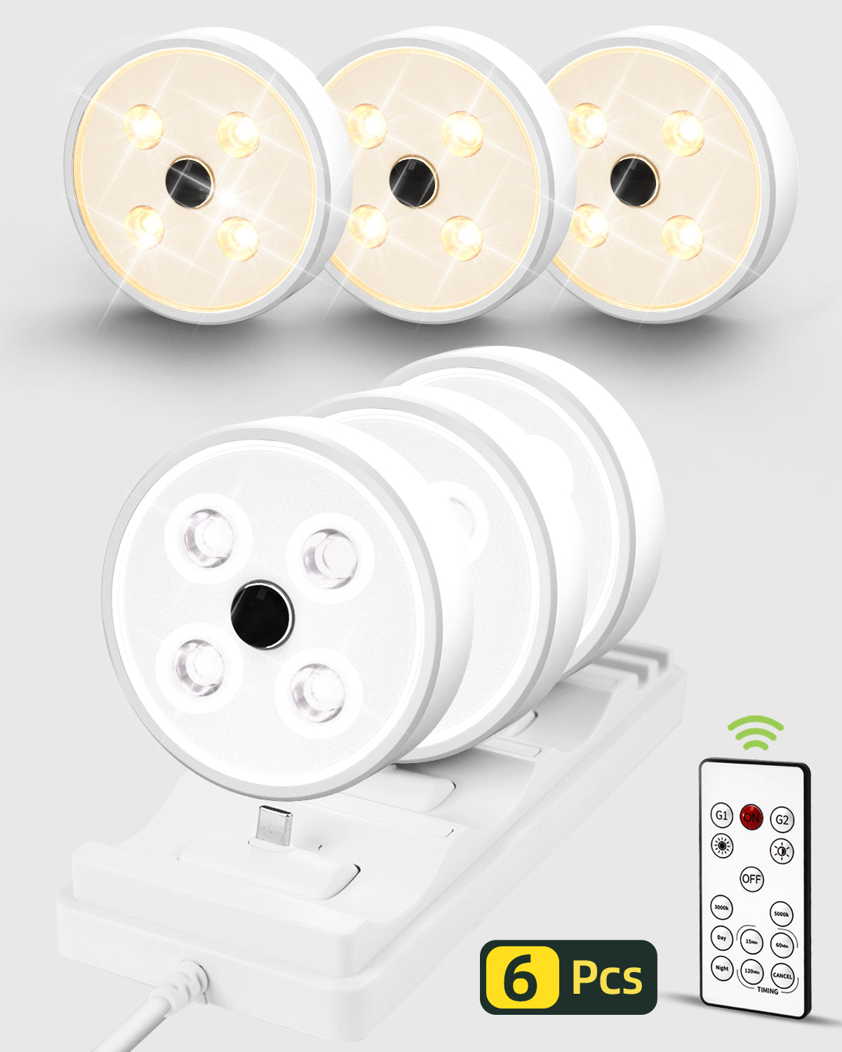 EZVALO Led Puck Lights Pro Group Control Under Cabinet Lights with Remote Station