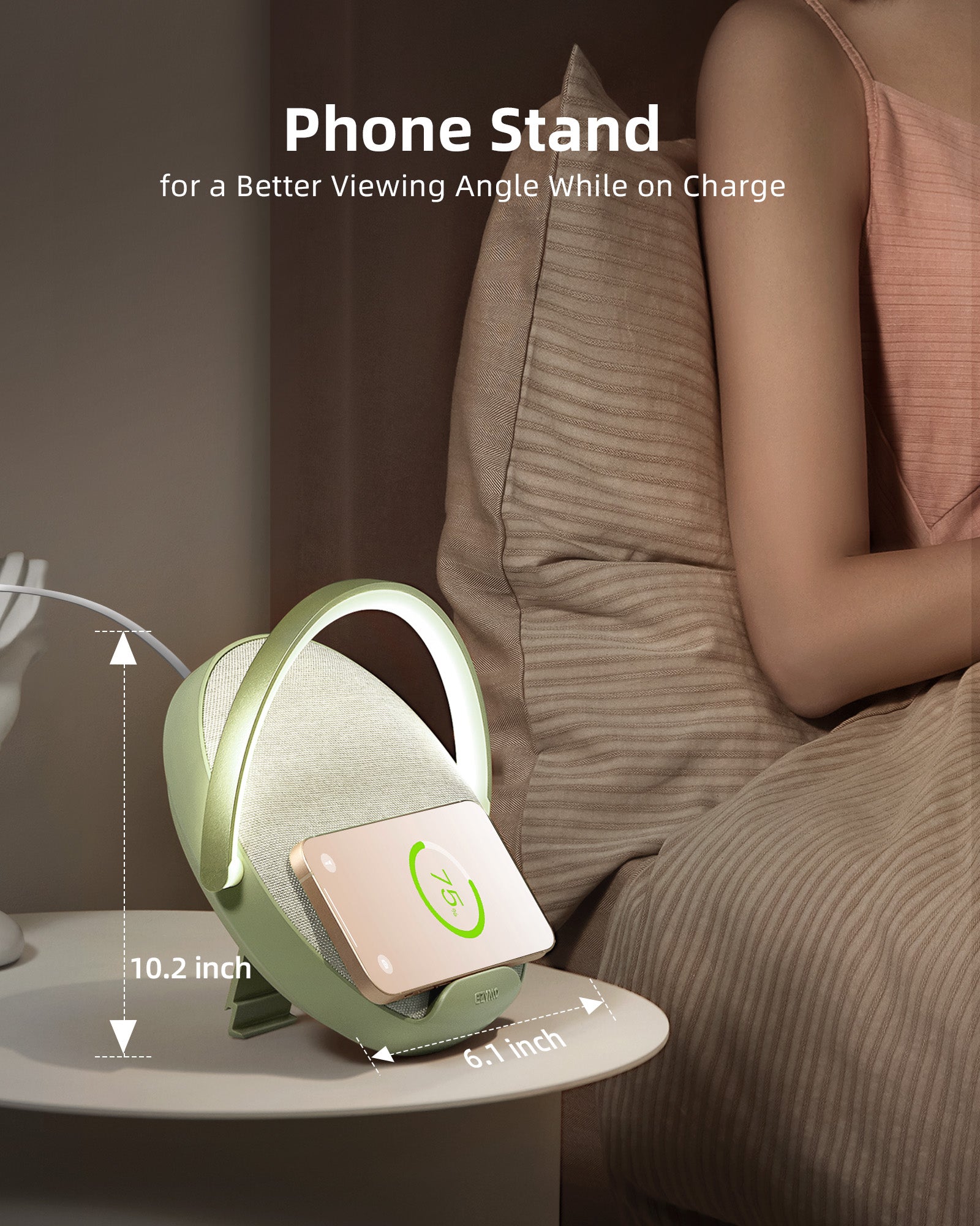 EZVALO 4 in 1 Portable Bedside Lamp  Bluetooth Speaker