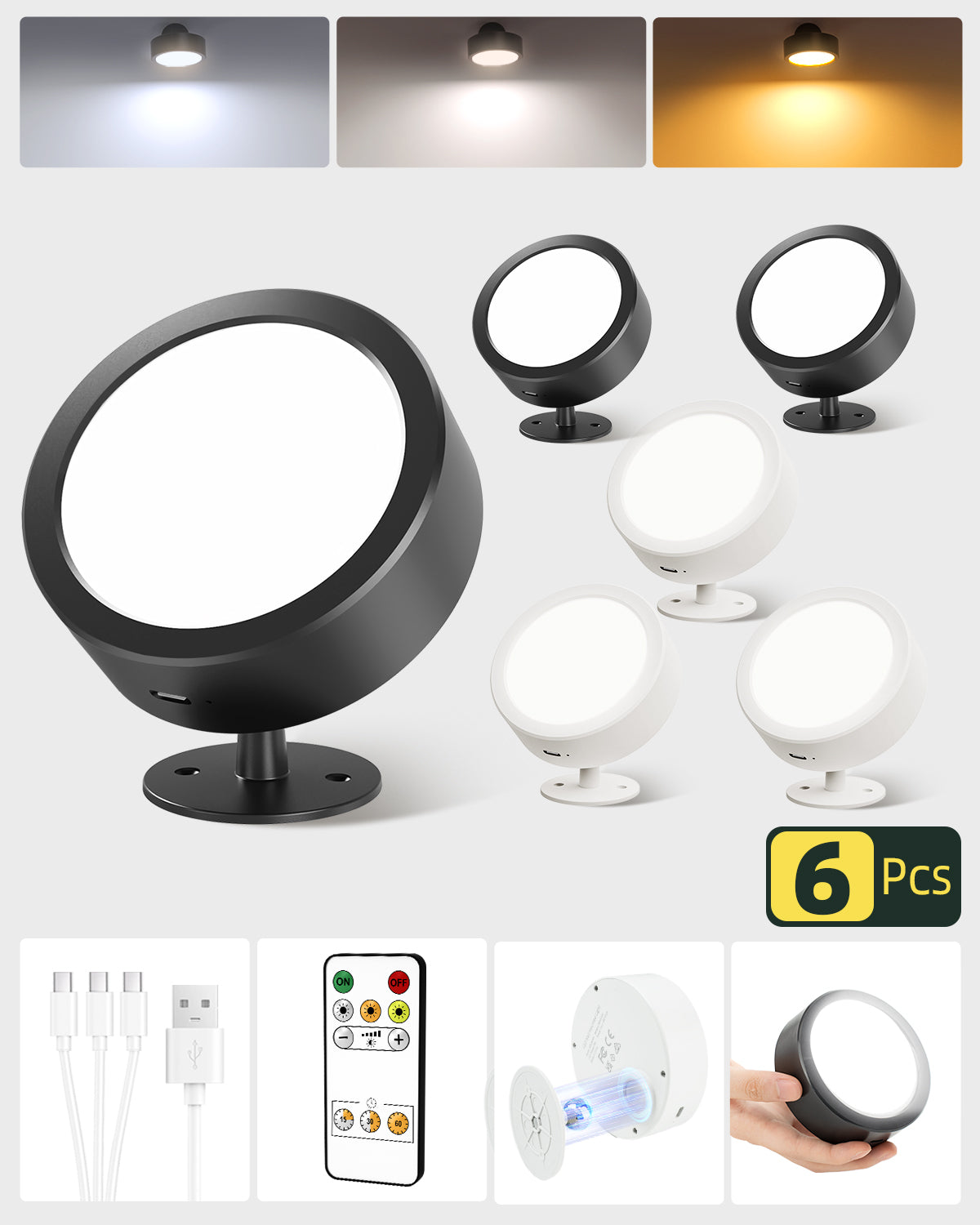 EZVALO 360°Rotation  Remote and Touch Control LED Wall Mounted Lights