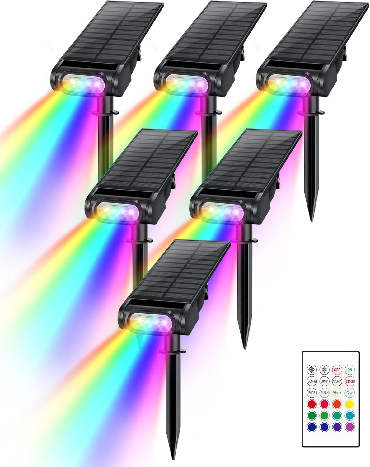 EZVALO Color Changing Solar Spot Lights