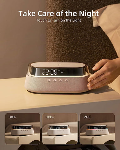 EZVALO EzChrono Pro 6-in-1 Radio Alarm Clock with Wireless Charging 15W - EZVALO