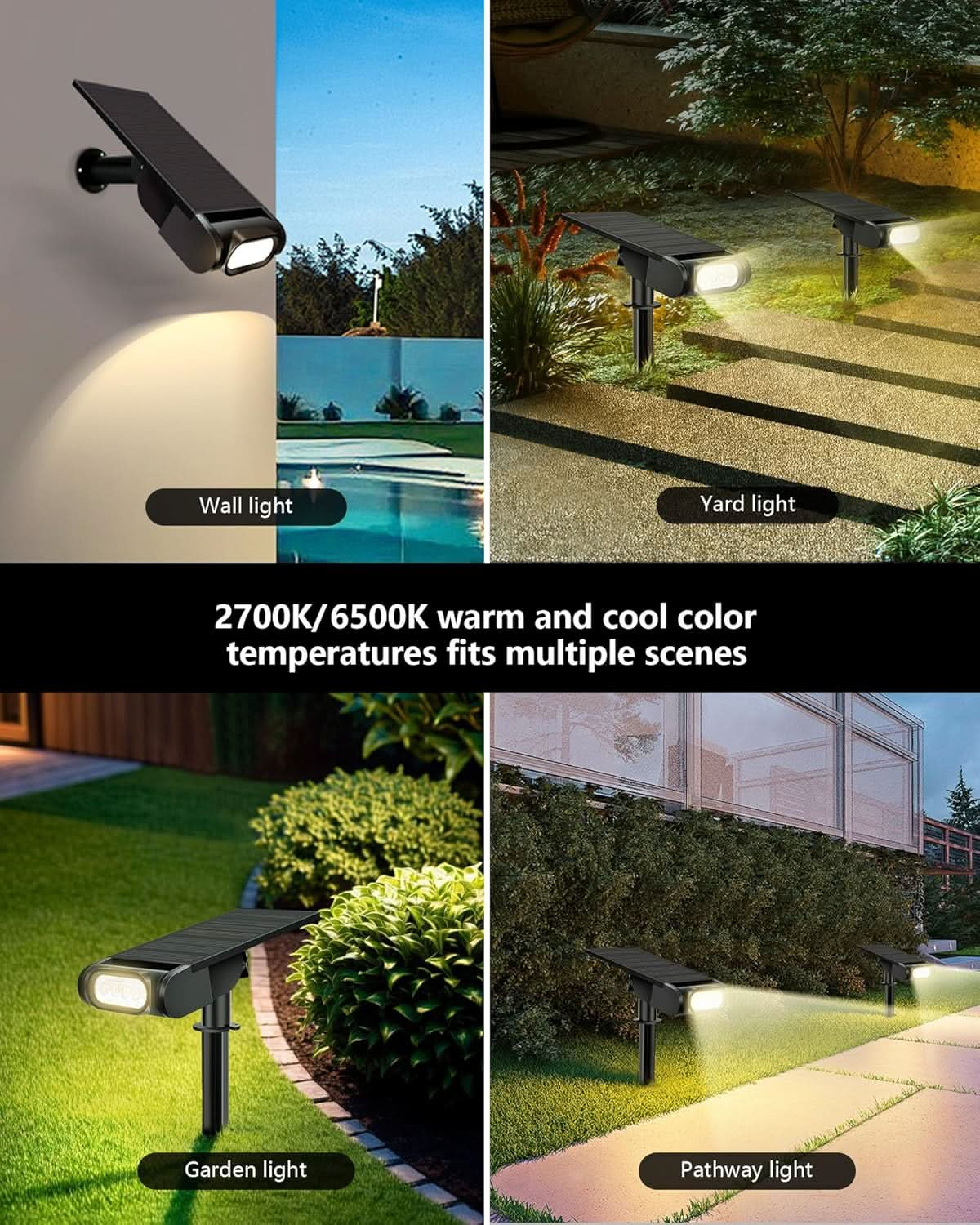 EZVALO Color Changing Solar Spot Lights