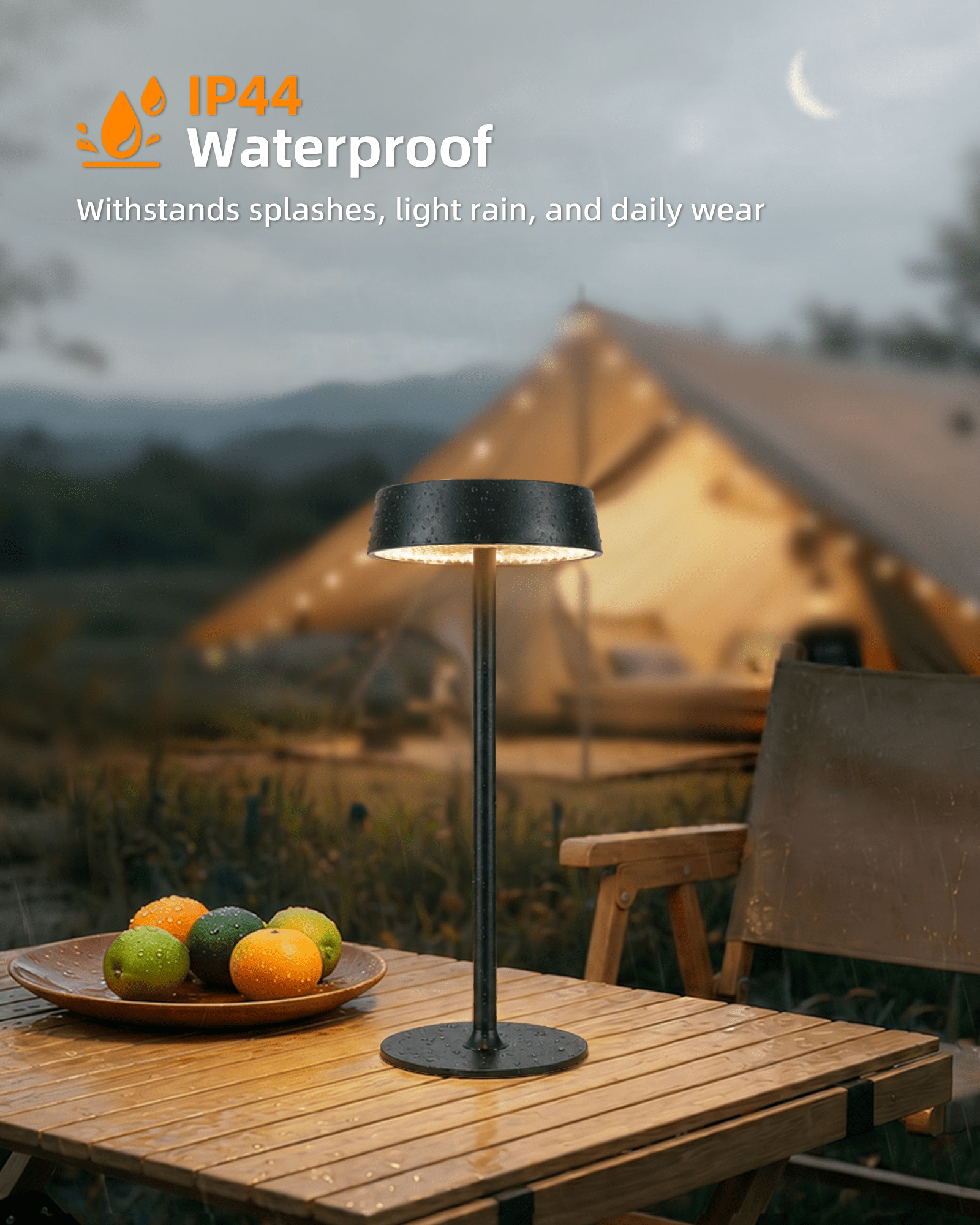 Cordless Lamp, Rechargeable Table Lamp, Battery Operated, RGB Dimmable Touch Control, 3 Color Temperatures, LED Memory Function, Portable Outdoor Waterproof Desk Lamp, Restaurant Dining Patio Kitchen - EZVALO