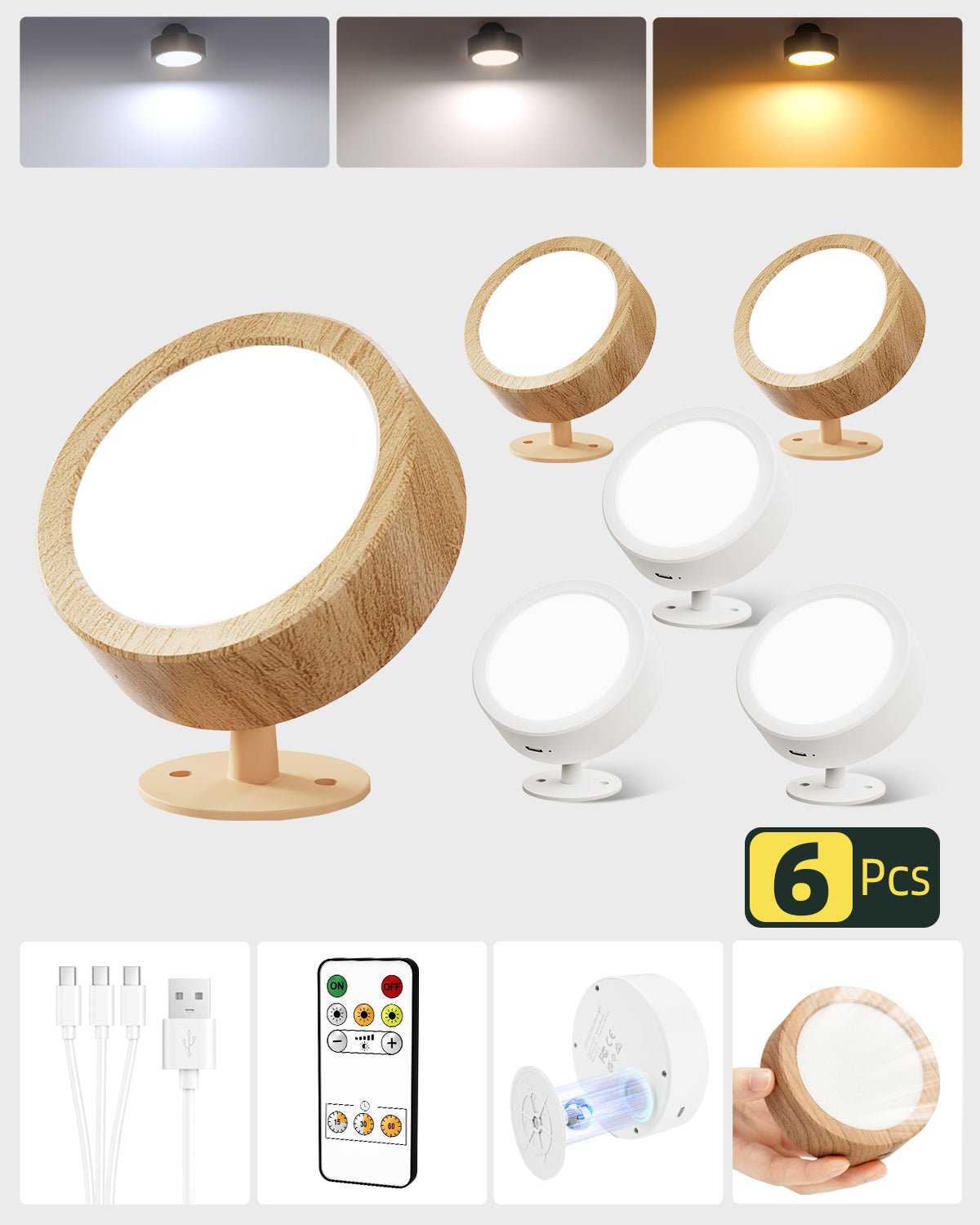 EZVALO 360°Rotation Remote and Touch Control LED Wall Mounted Lights - EZVALO