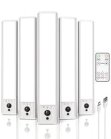 EZVALO 5 - Pack Under Cabinet Lighting, 2400mAh Motion Sensor Light, LED Closet Lights Wireless, 6500K Dimmable, Timer, Magnetic, with Remote Control for Kitchen, Closet, Stair - EZVALO