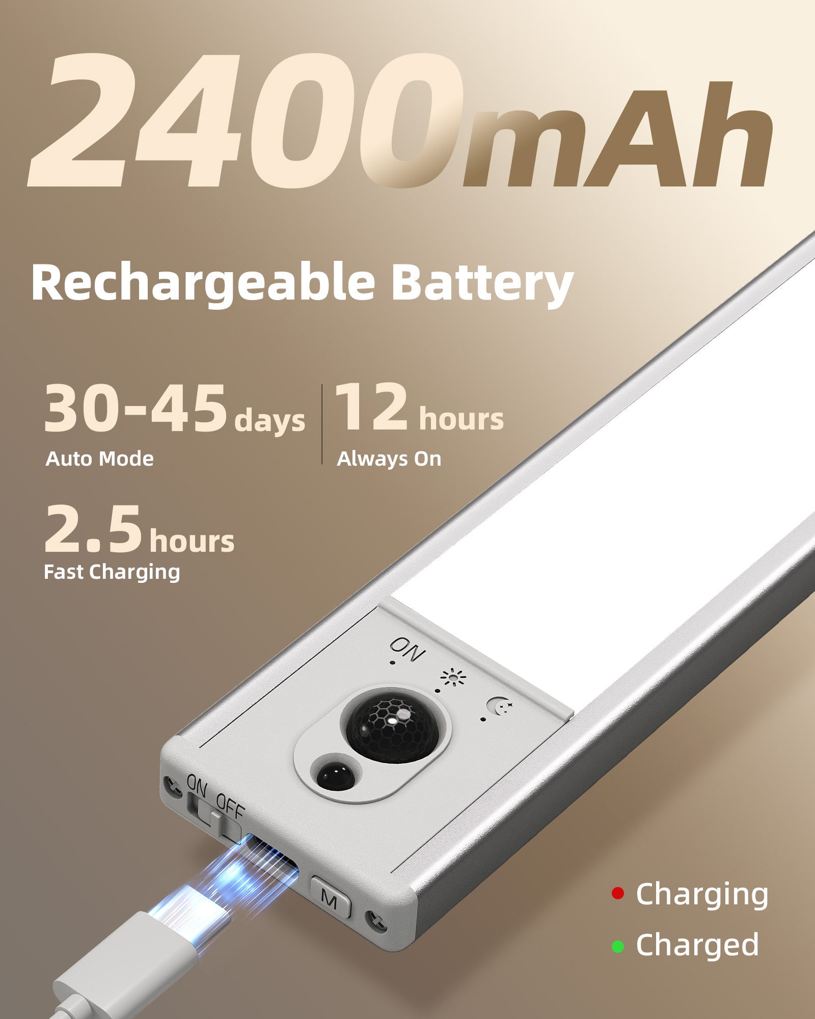 EZVALO 5 - Pack Under Cabinet Lighting, 2400mAh Motion Sensor Light, LED Closet Lights Wireless, 6500K Dimmable, Timer, Magnetic, with Remote Control for Kitchen, Closet, Stair - EZVALO