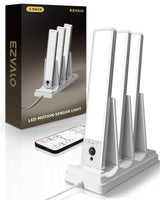 EZVALO 5 - Pack Under Cabinet Lighting, 2400mAh Motion Sensor Light, LED Closet Lights Wireless, 6500K Dimmable, Timer, Magnetic, with Remote Control for Kitchen, Closet, Stair - EZVALO