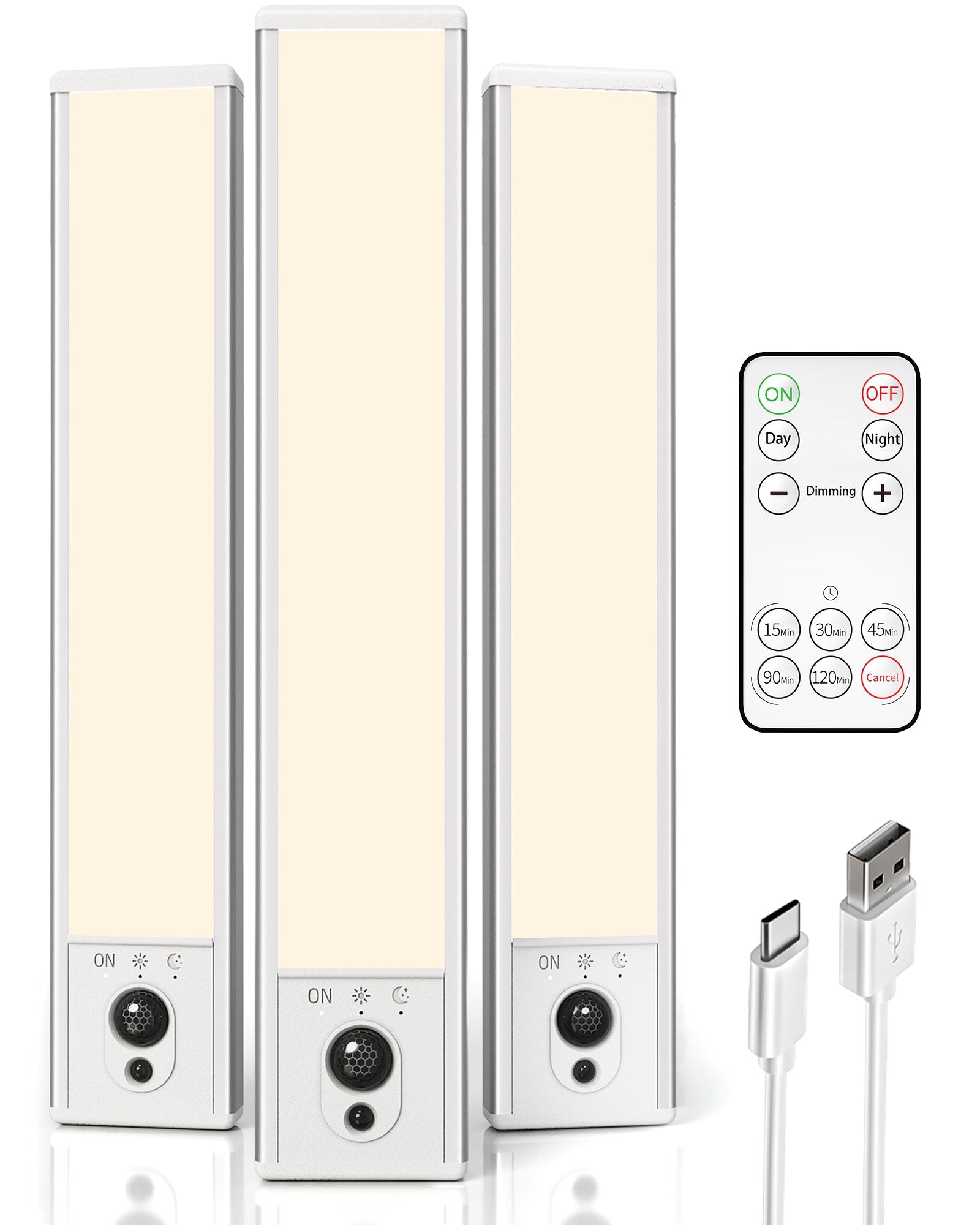 EZVALO 5 - Pack Under Cabinet Lighting, 2400mAh Motion Sensor Light, LED Closet Lights Wireless, 6500K Dimmable, Timer, Magnetic, with Remote Control for Kitchen, Closet, Stair - EZVALO