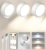 EZVALO LED Wall Mounted Lights, 5500mAh Rechargeable Wall Sconces Lamp, 3 Color Temps & Remote and Touch Control, 360°Rotation Dimmable Cordless Wall Light for Bedroom Reading Study Bedside (2 Pack) - EZVALO