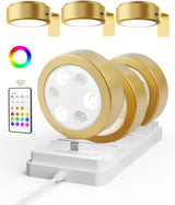 EZVALO Picture Lights for Wall, 2000mAh Rechargeable Battery Magnetic Poster Lights with 3 Color Temps & 12 RGB, Remote Dimmable Timer Painting Light, Wall Decor Light for Art Display, Frame (3 Pack) - EZVALO